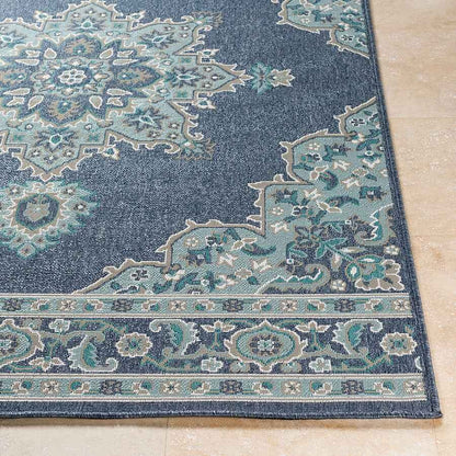 Surya Alfresco Alf-9670 Charcoal, Aqua, Taupe, White, Teal Area Rug