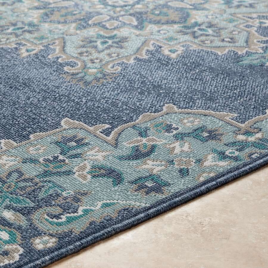 Surya Alfresco Alf-9670 Charcoal, Aqua, Taupe, White, Teal Area Rug