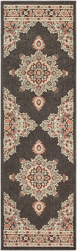 Surya Alfresco Alf-9671 Black, Sea Foam, Camel Area Rug