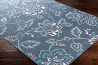 Surya Alfresco Alf-9673 Charcoal, Aqua, Taupe, White, Teal Floral / Country Area Rug