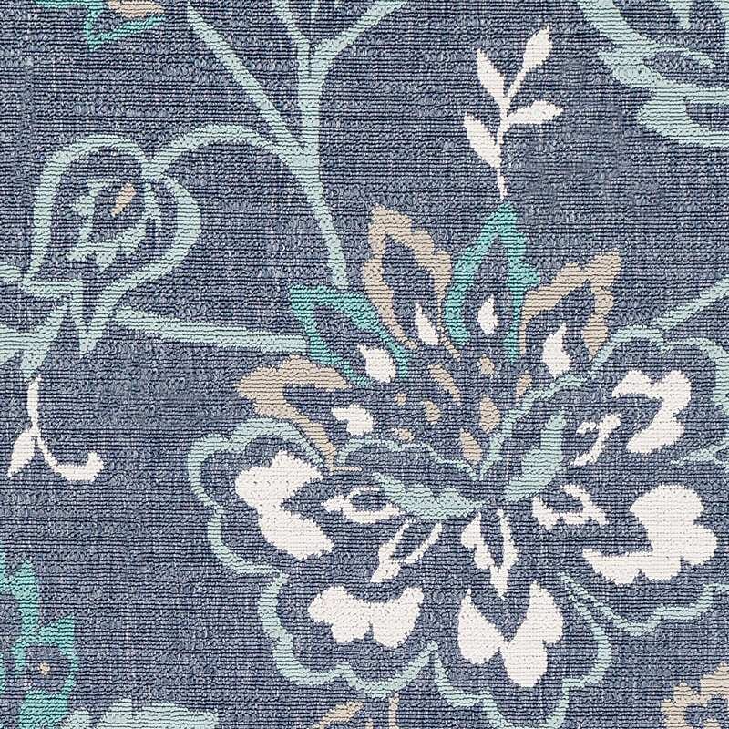 Surya Alfresco Alf-9673 Charcoal, Aqua, Taupe, White, Teal Floral / Country Area Rug