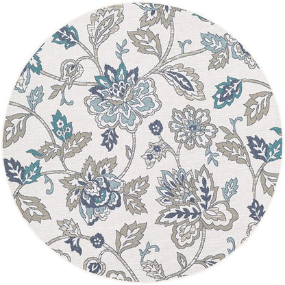 Surya Alfresco Alf-9674 Aqua, Taupe, White, Charcoal, Teal Floral / Country Area Rug