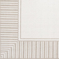 Surya Alfresco Alf-9681 Taupe, White Bordered Area Rug