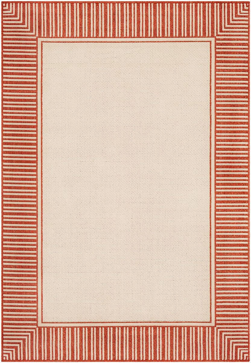 Surya Alfresco Alf-9683 Burnt Orange, Cream Rugs.