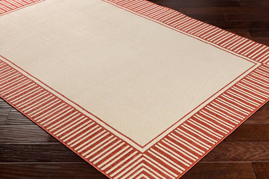 Surya Alfresco Alf-9683 Burnt Orange, Cream Rugs.