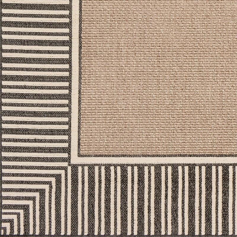 Surya Alfresco Alf-9684 Camel, Black, Cream Bordered Area Rug