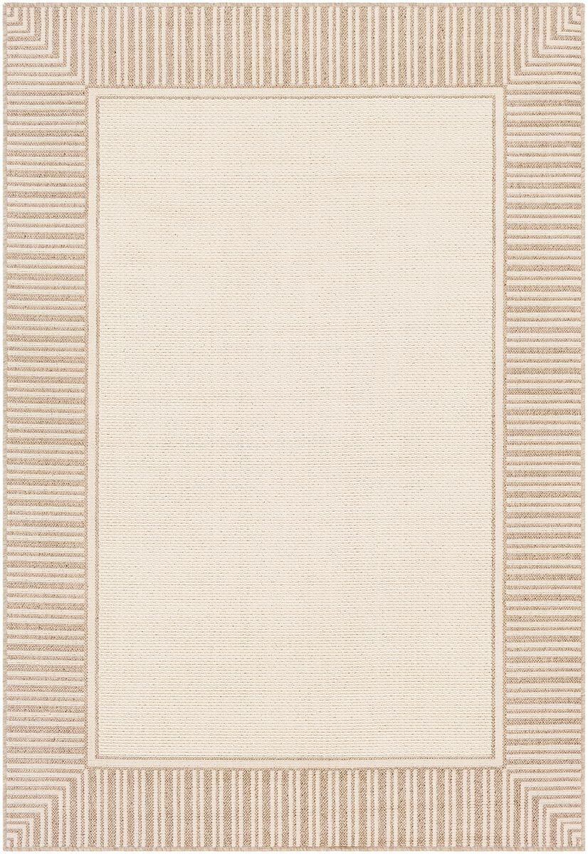 Surya Alfresco Alf-9685 Camel, Cream Bordered Area Rug