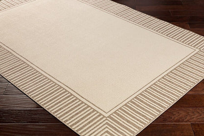 Surya Alfresco Alf-9685 Camel, Cream Bordered Area Rug