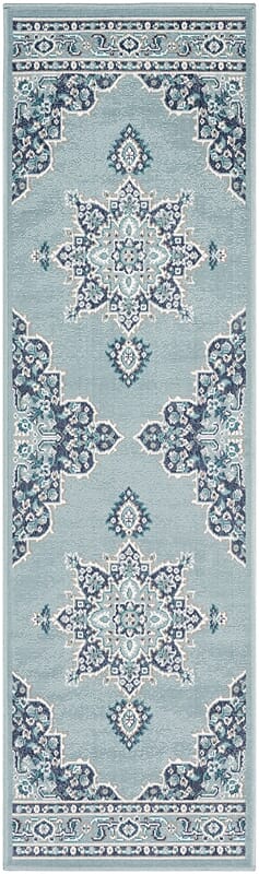 Surya Alfresco Alf-9687 Charcoal, Aqua, Teal, White Area Rug