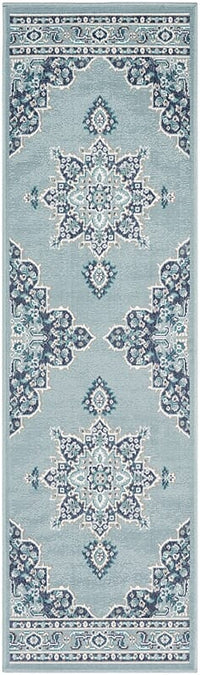 Surya Alfresco Alf-9687 Charcoal, Aqua, Teal, White Area Rug