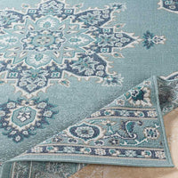 Surya Alfresco Alf-9687 Charcoal, Aqua, Teal, White Area Rug