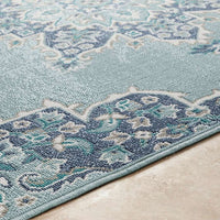 Surya Alfresco Alf-9687 Charcoal, Aqua, Teal, White Area Rug