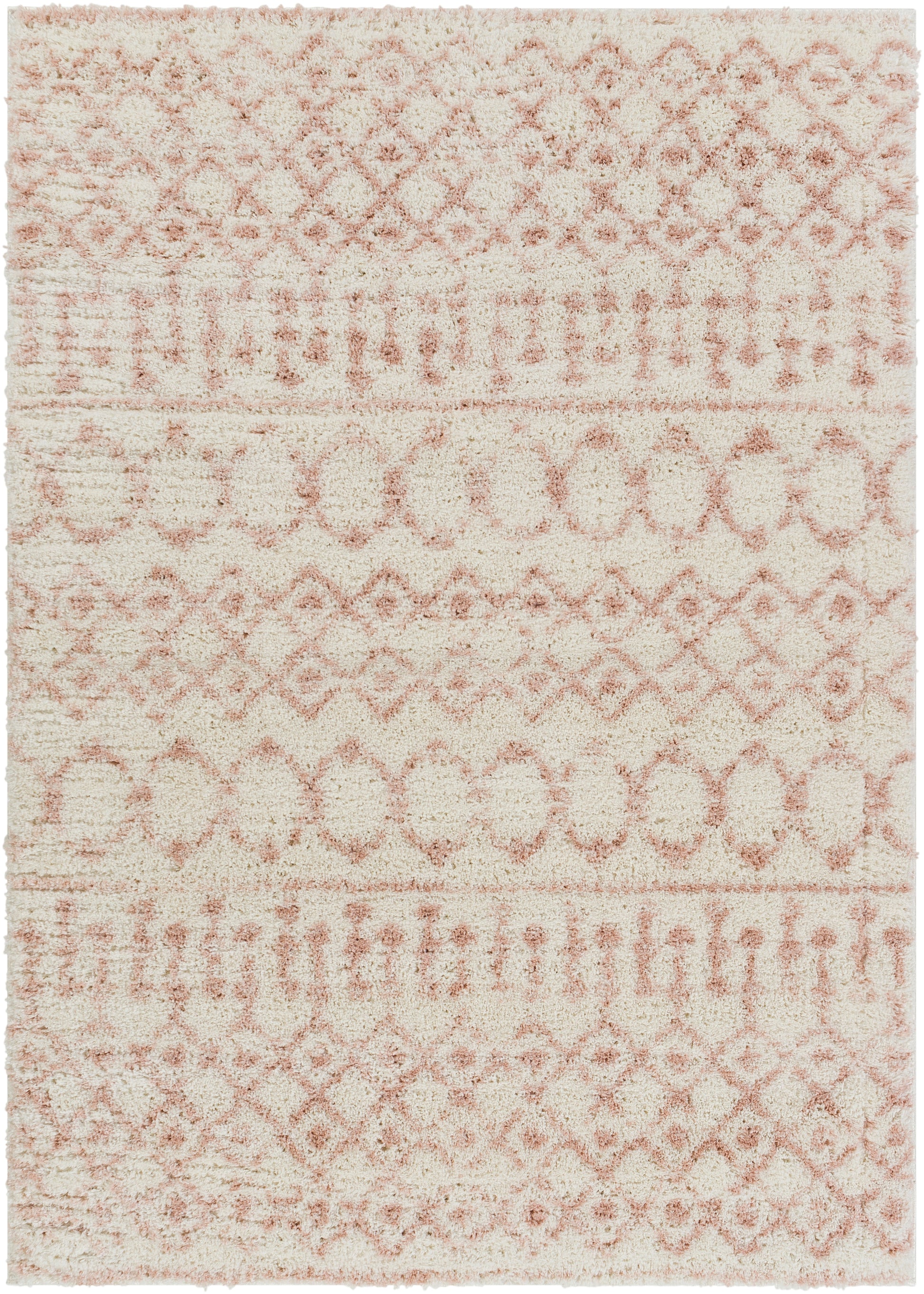 Surya Aliyah Shag Alh-2301 Cream, Pale Pink Area Rug