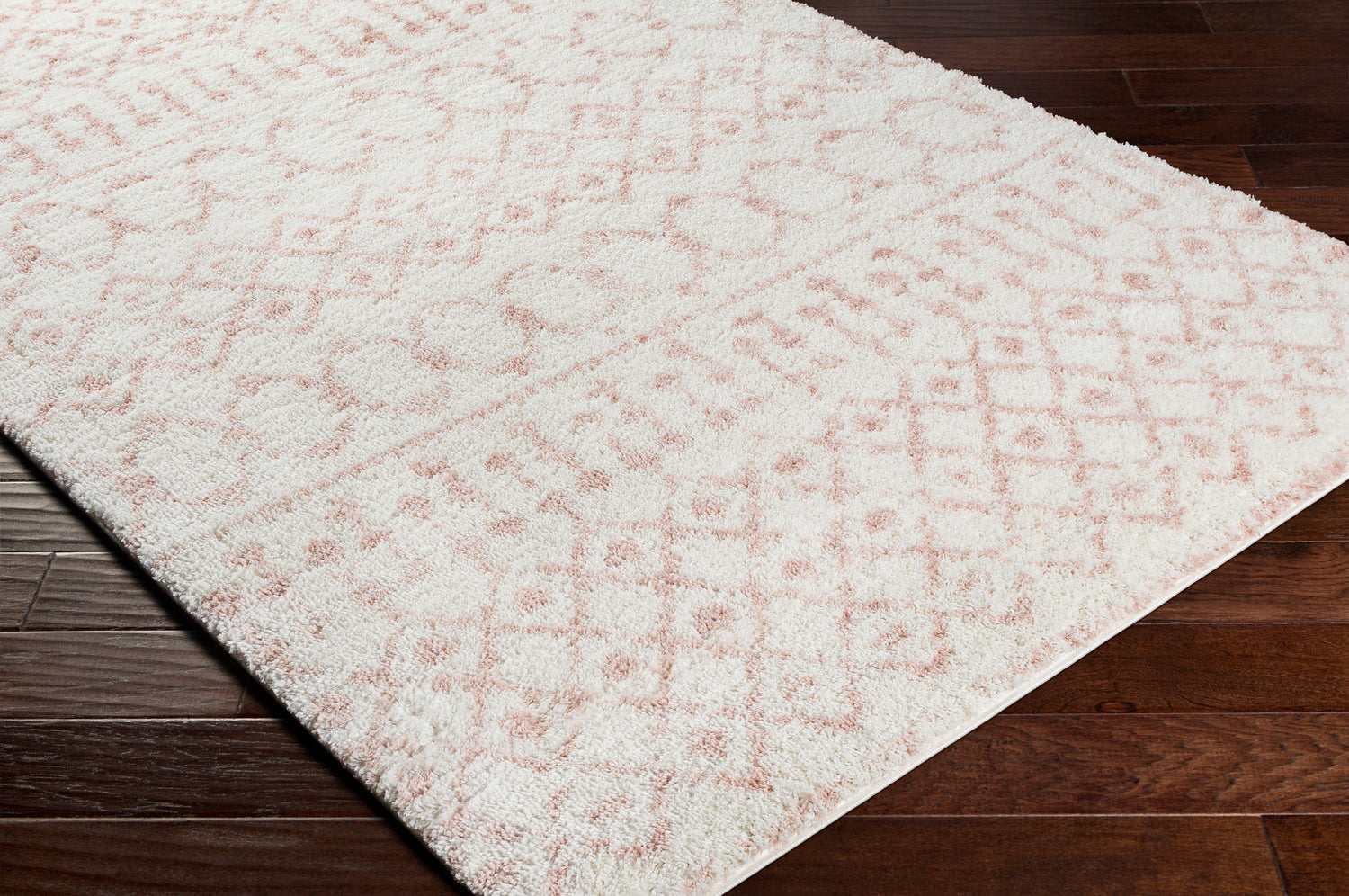 Surya Aliyah Shag Alh-2301 Cream, Pale Pink Rugs.