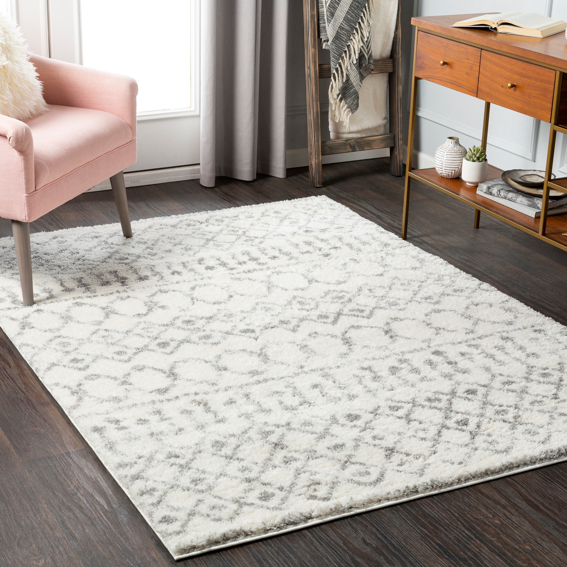 Surya Aliyah Shag Alh-2302 Cream, Medium Gray Area Rug