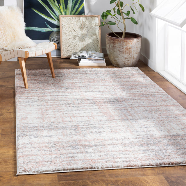 Surya Aliyah Shag Alh-2305 Cream, Medium Gray, Pale Pink, Light Gray Rugs.