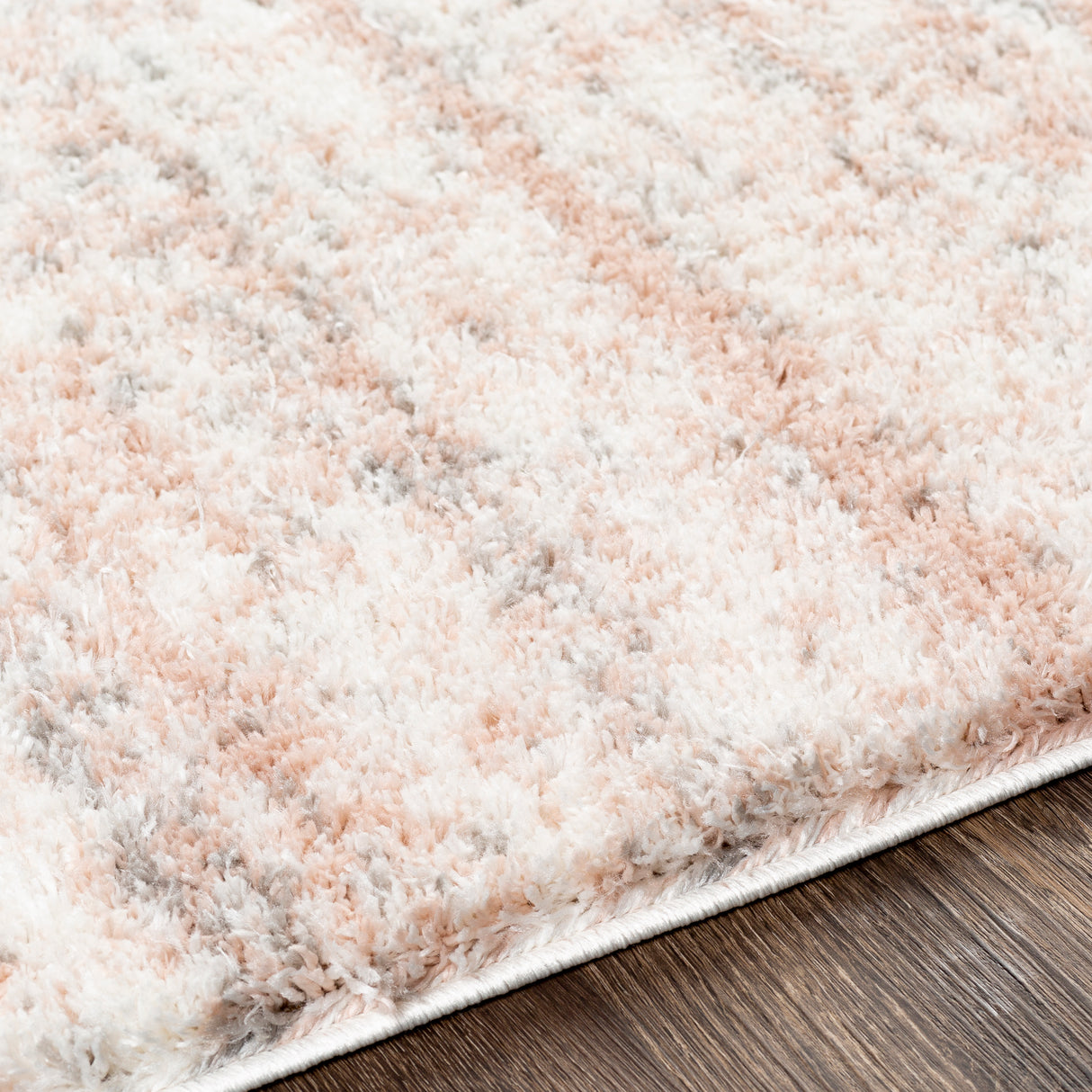 Surya Aliyah Shag Alh-2305 Cream, Medium Gray, Pale Pink, Light Gray Rugs.