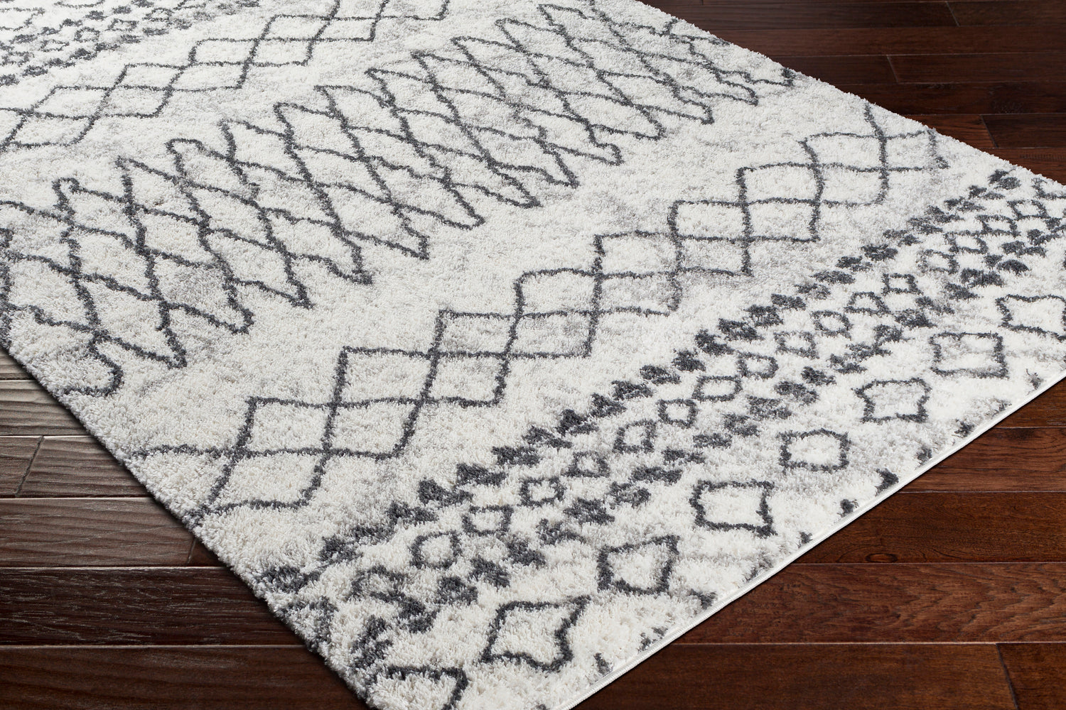 Surya Aliyah Shag Alh-2311 Medium Gray, Charcoal, Cream Rugs.