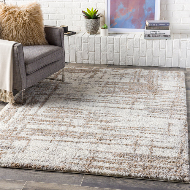 Surya Aliyah Shag Alh-2312 Cream, Camel, Medium Gray Rugs.