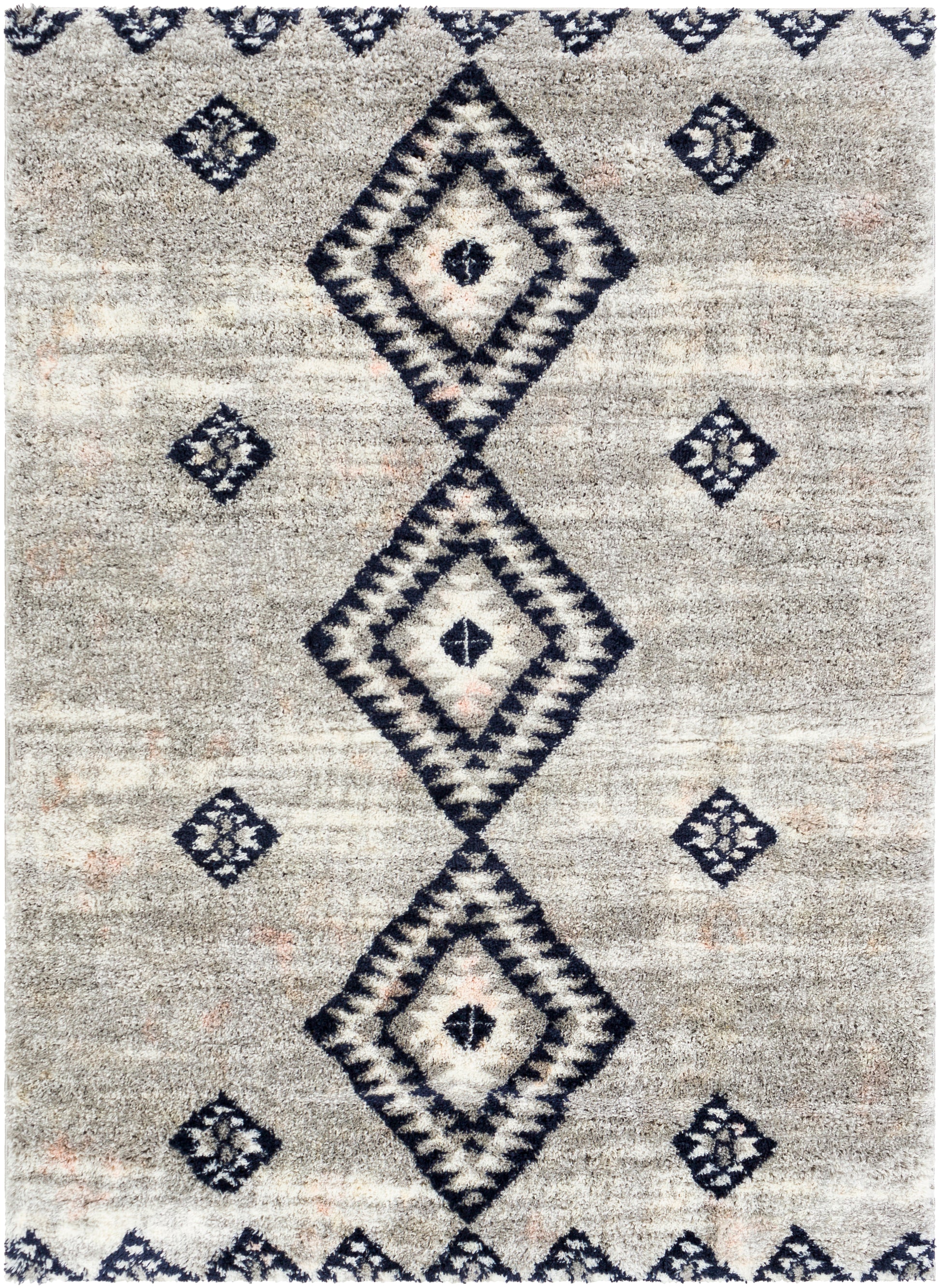 Surya Aliyah Shag Alh-2313 Light Gray, Cream, Medium Gray, Dark Blue Area Rug