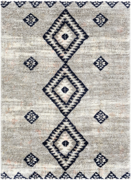 Surya Aliyah Shag Alh-2313 Light Gray, Cream, Medium Gray, Dark Blue Rugs.