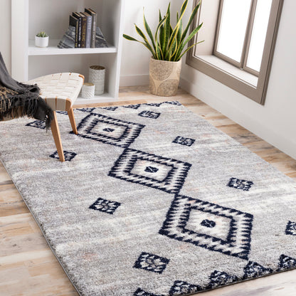 Surya Aliyah Shag Alh-2313 Light Gray, Cream, Medium Gray, Dark Blue Area Rug