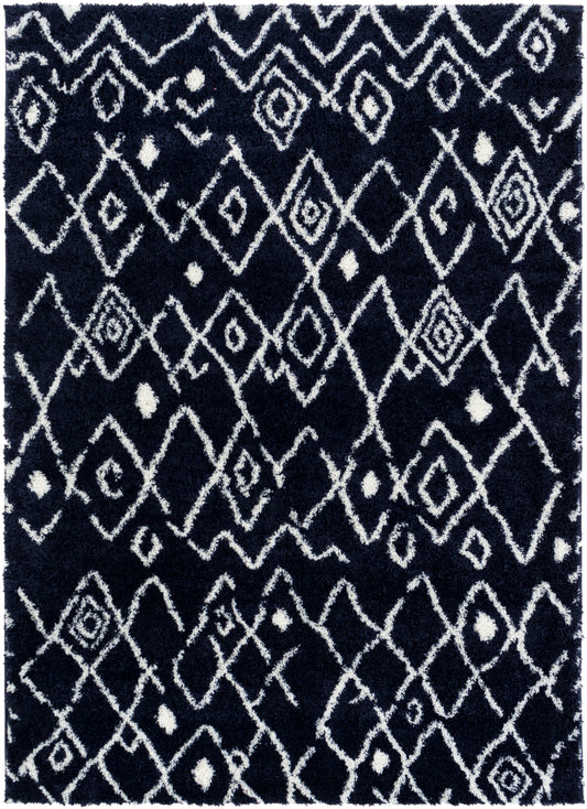 Surya Aliyah Shag Alh-2317 Dark Blue, Cream Area Rug