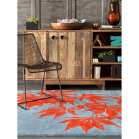 Chandra Allie All127 Blue / Orange / Red Floral / Country Area Rug