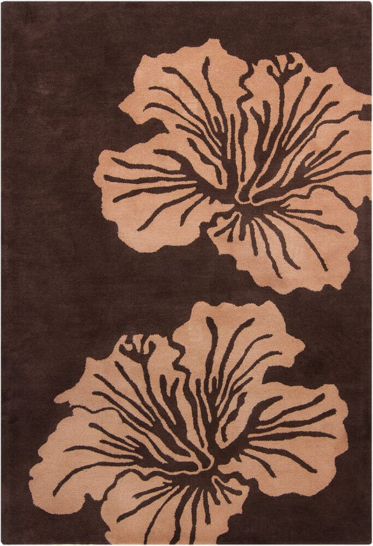 Chandra Allie All15 Brown Floral / Country Area Rug
