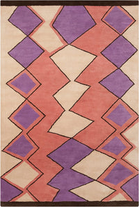 Chandra Allie All151 Purple / Beige / Pink Geometric Area Rug