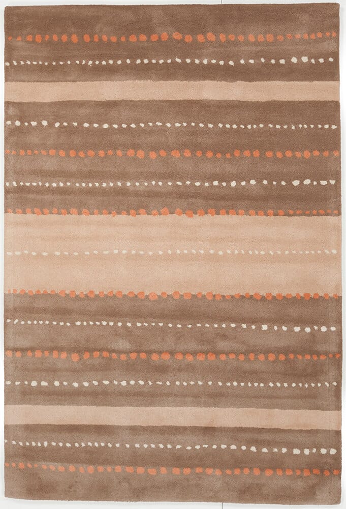 Chandra Allie All152 Brown / Tan / Orange Striped Area Rug