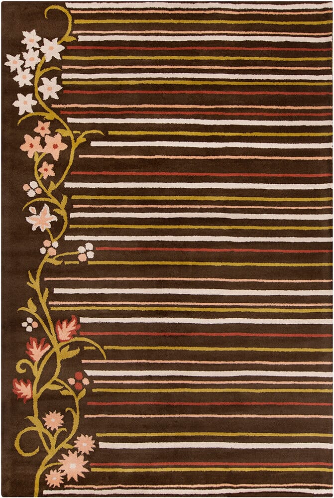 Chandra Allie All163 Brown / Multi Floral / Country Area Rug