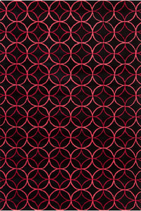 Chandra Allie All20 Black / Red / Pink Geometric Area Rug