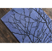 Chandra Allie All229 Blue / Black Floral / Country Area Rug