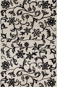 Chandra Allie All50 White / Black Floral / Country Area Rug