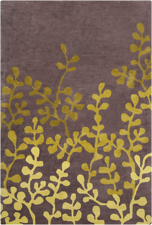 Chandra Allie All64 Brown / Green Floral / Country Area Rug
