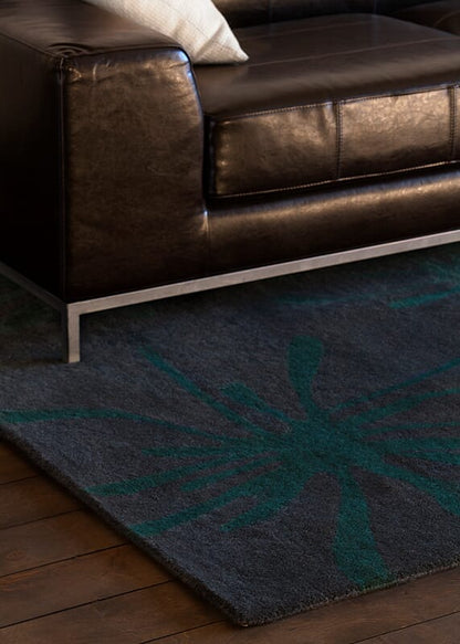 Chandra Allie All83 Blue / Teal Solid Color Area Rug
