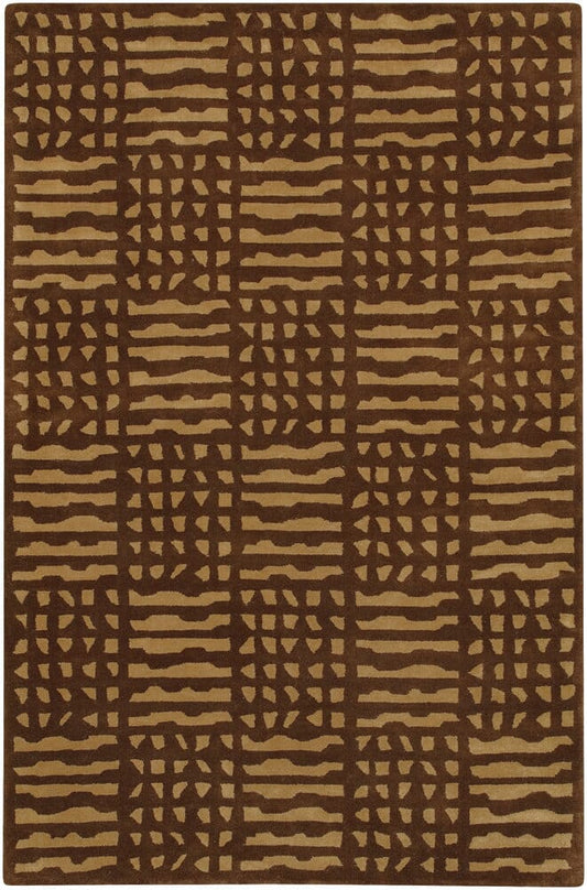 Chandra Alma Alm-303 Dark Brown / Light Brown Geometric Area Rug