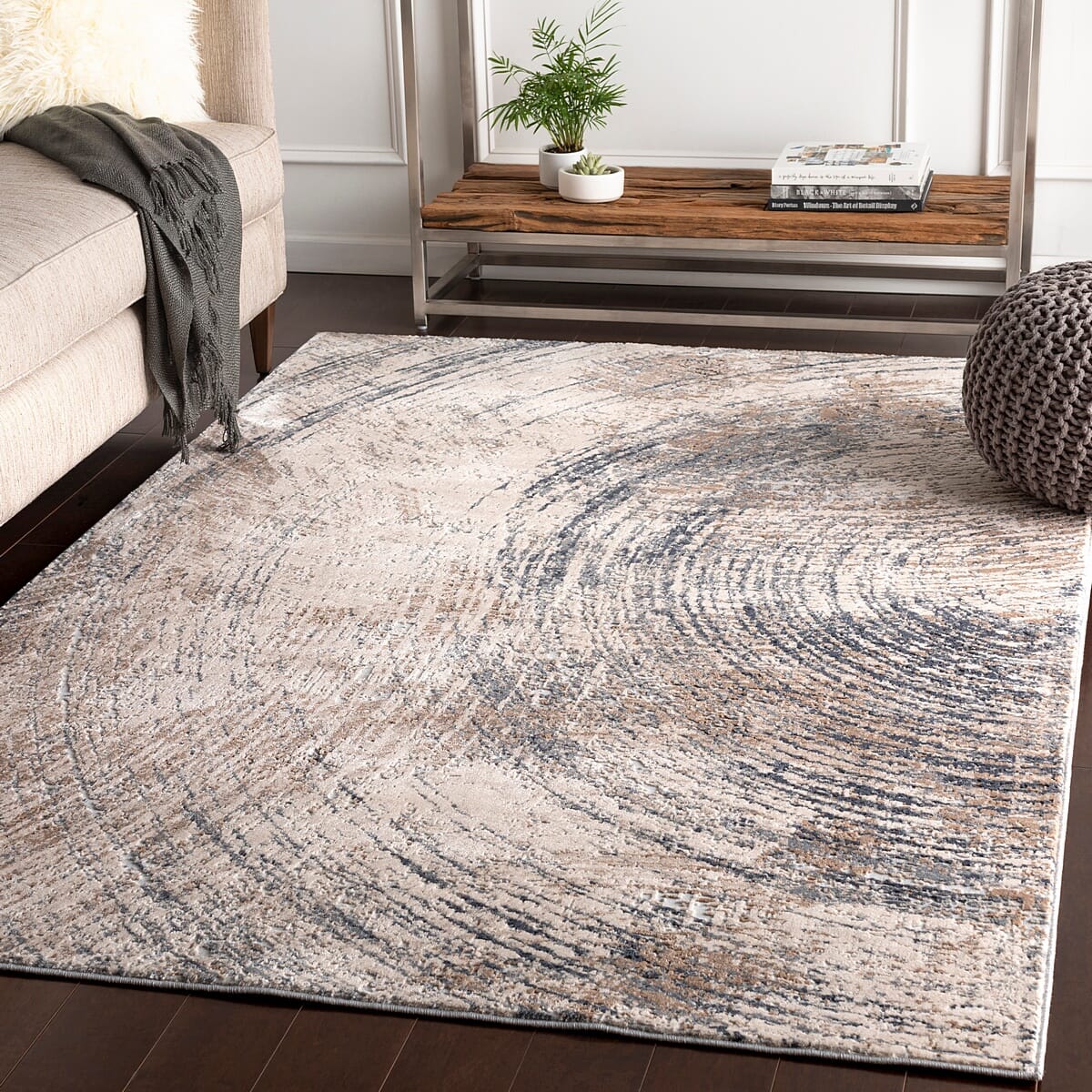 Surya Alpine Alp-2303 Charcoal, Camel, Ivory, Medium Gray Area Rug