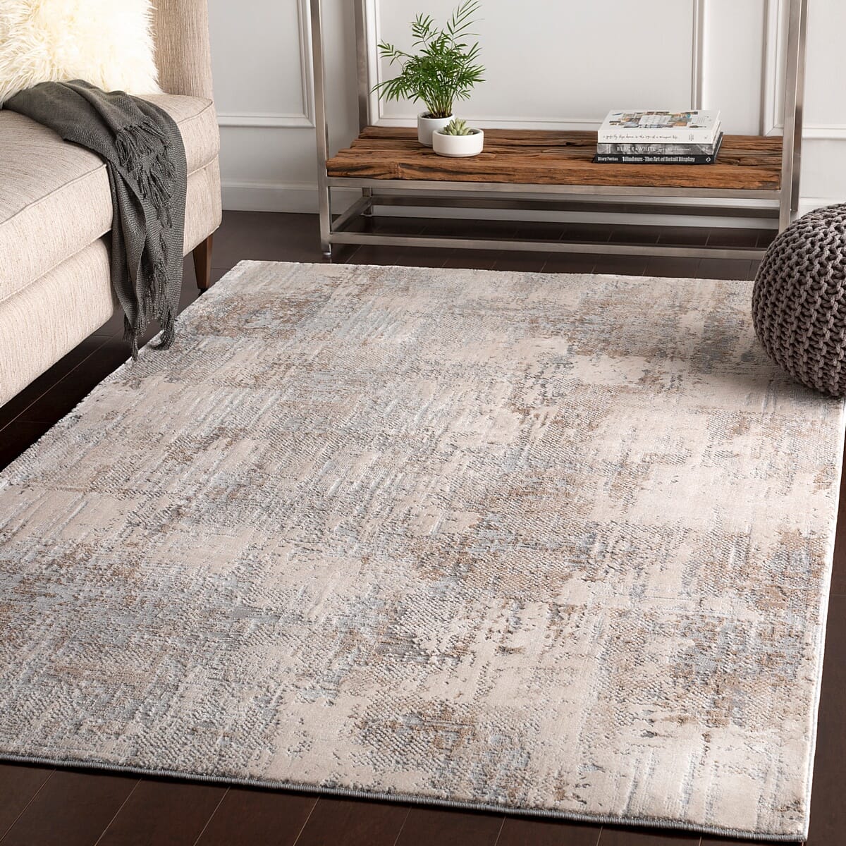 Surya Alpine Alp-2304 Light Gray, Ivory, Camel Organic / Abstract Area Rug