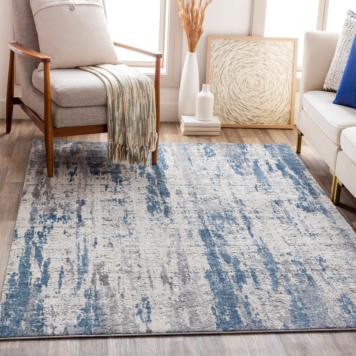 Surya Alpine Alp-2309 Denim, Charcoal, Medium Gray, White Rugs.