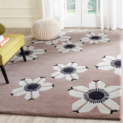 Safavieh Allure Alr123B Brown Floral / Country Area Rug