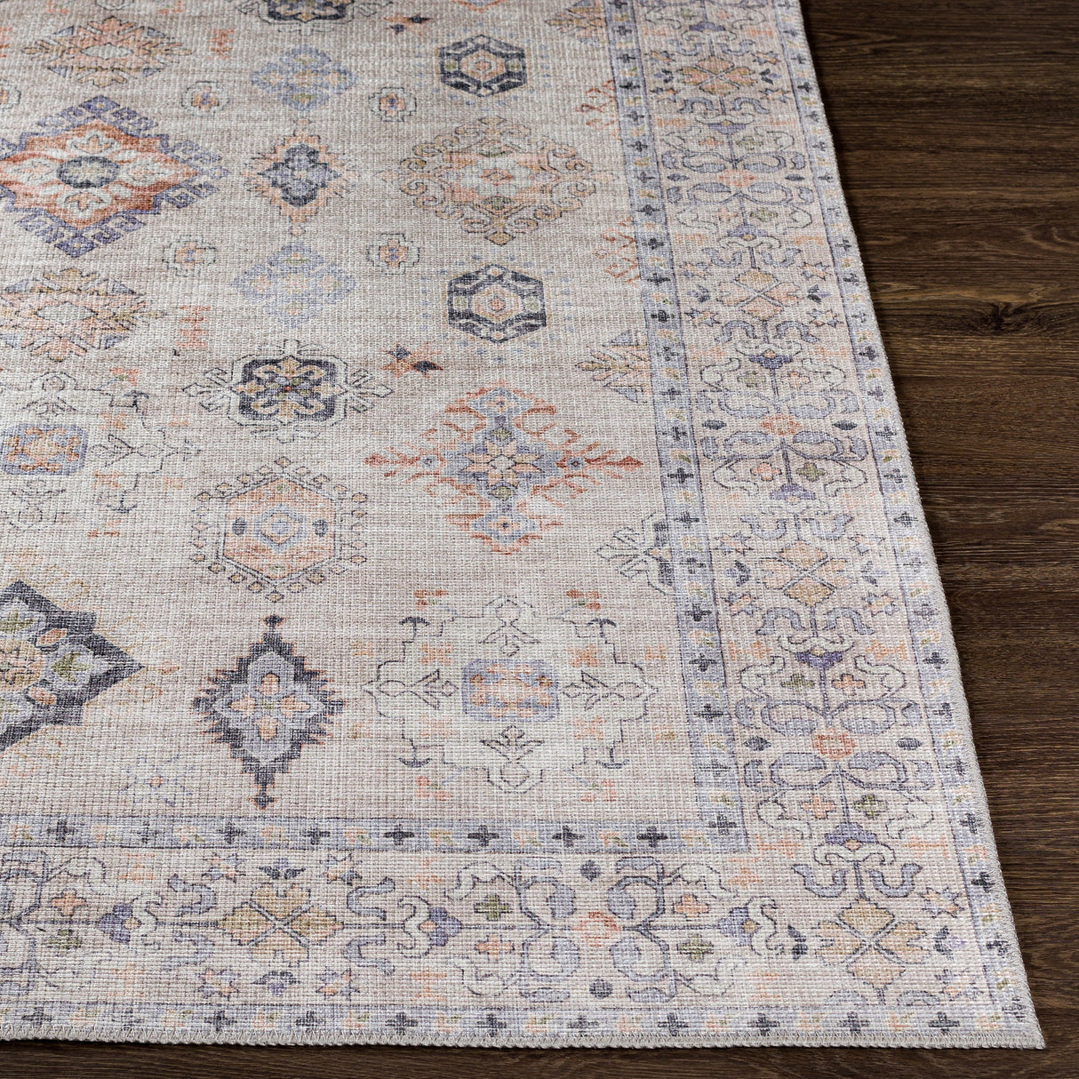 Surya Alanya Aly-2302 Burnt Orange, Dark Blue, Denim, Grass Green Rugs.
