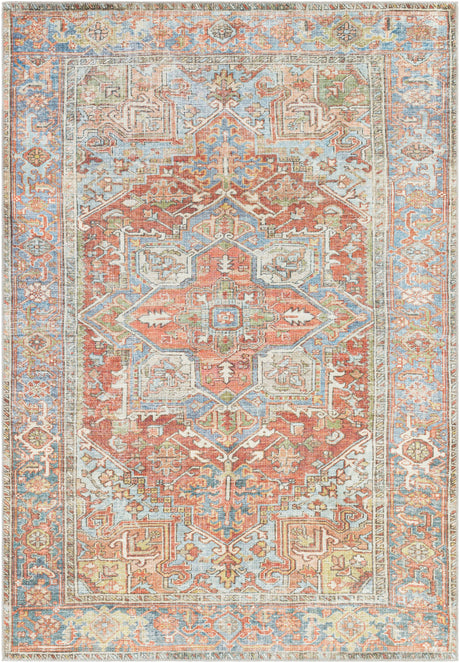 Surya Alanya Aly-2305 Dark Brown, Burnt Orange, Denim, Dark Blue Rugs.