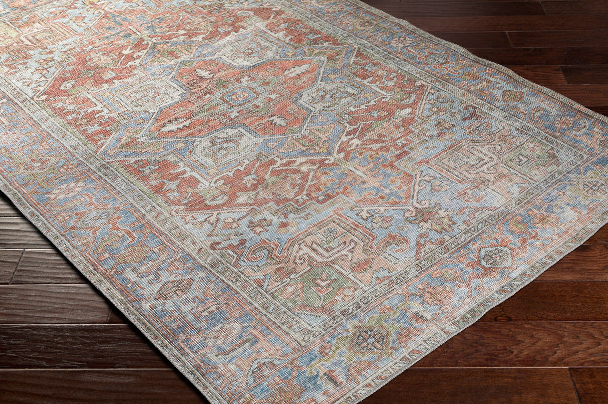 Surya Alanya Aly-2305 Dark Brown, Burnt Orange, Denim, Dark Blue Rugs.