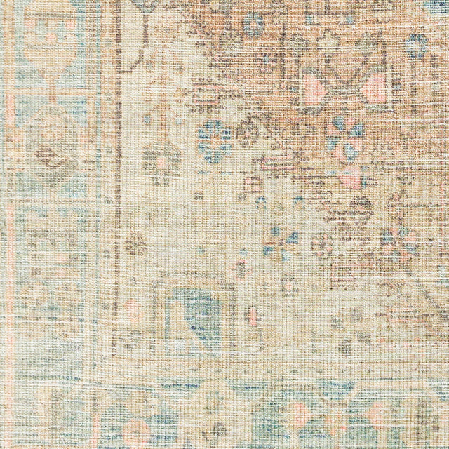 Surya Alanya Aly-2306 Denim, Peach, Tan, Grass Green Rugs.