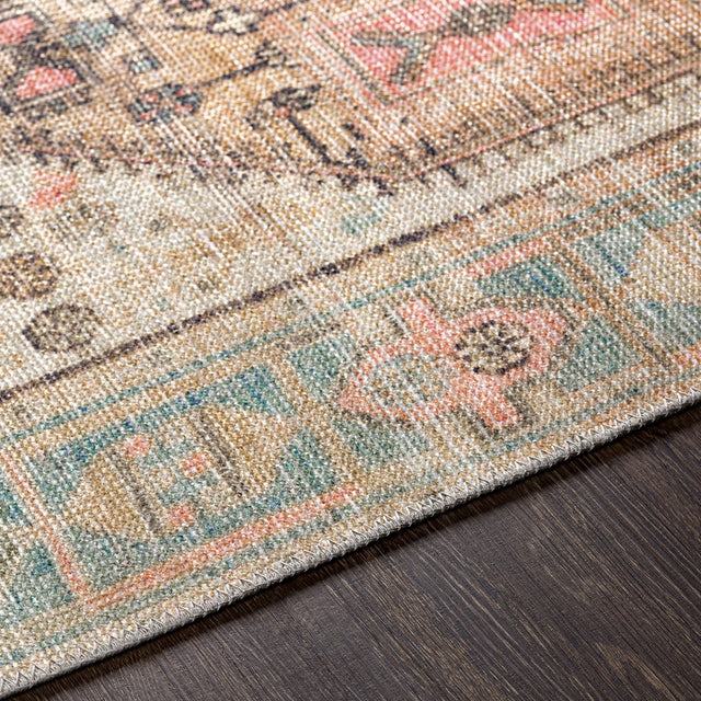 Surya Alanya Aly-2306 Denim, Peach, Tan, Grass Green Rugs.