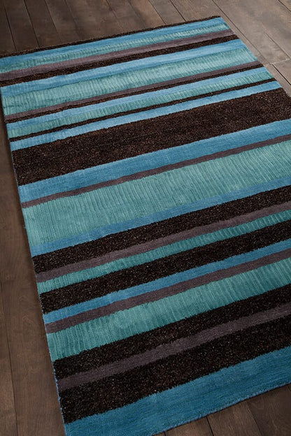 Chandra Amigo Ami30502 Blue Striped Area Rug