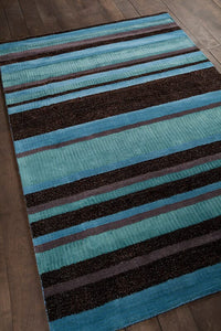 Chandra Amigo Ami30502 Blue Striped Area Rug