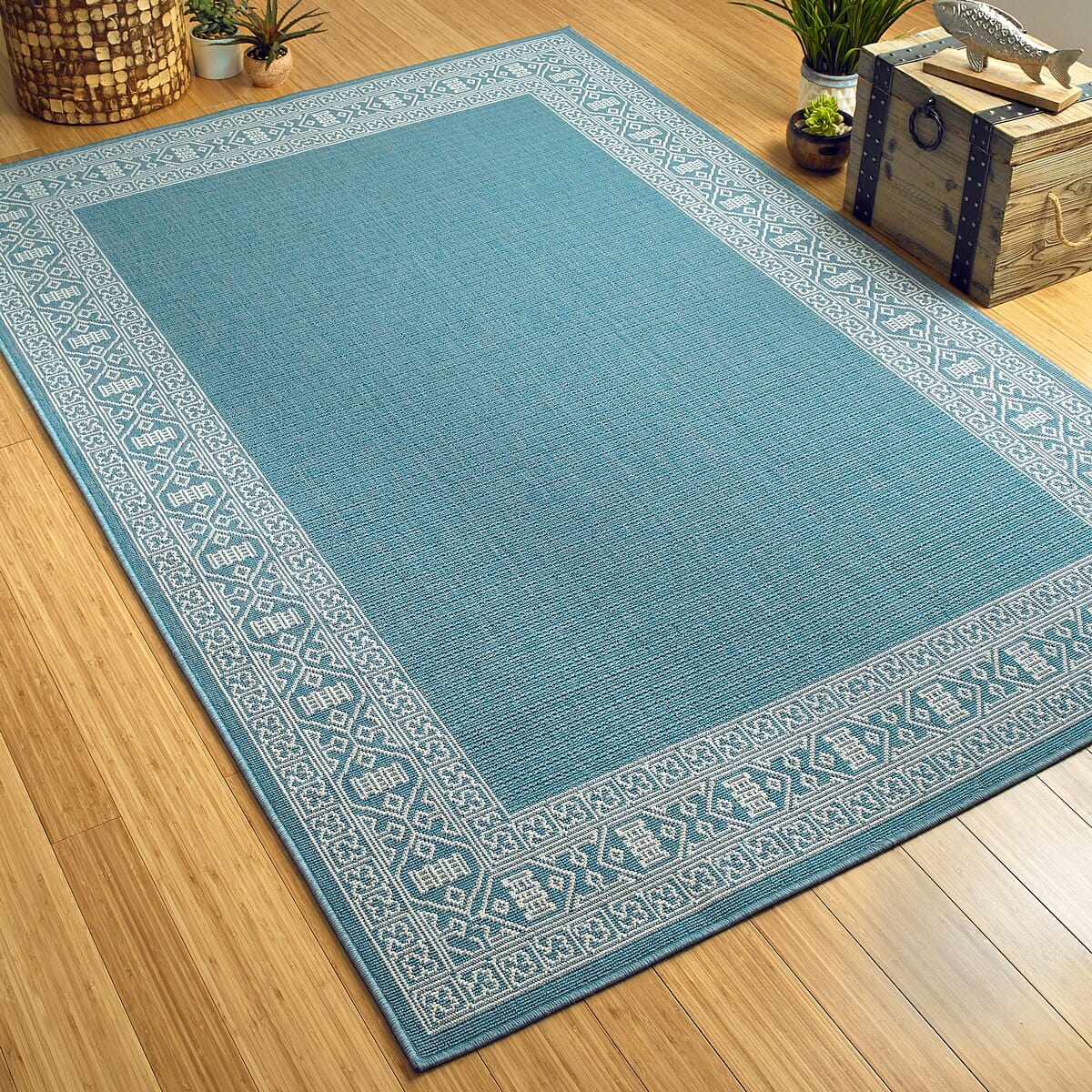 Kaleen Amalie Aml06-79 Light Blue Bordered Area Rug